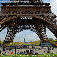 Buy canvas prints of The base of the Eiffel Tower, Paris, France by Navin Mistry