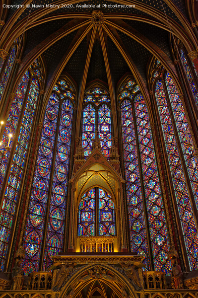 Interior of Sainte-Chapelle, Paris, France Picture Board by Navin Mistry