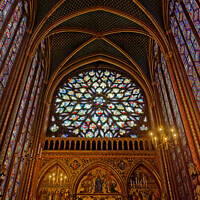 Buy canvas prints of Detail of the interior of Sainte-Chapelle, Paris, France by Navin Mistry