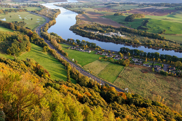 A view North from Kinnoull Hill, Perth, Scotland during Autumn Picture Board by Navin Mistry