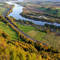 Buy canvas prints of A view North from Kinnoull Hill, Perth, Scotland during Autumn by Navin Mistry