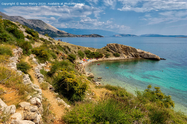 A  pristine beach of Oprna Bay, Krk Island, Croati Picture Board by Navin Mistry