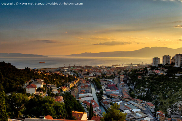 Sunset over Rijeka, Croatia  Picture Board by Navin Mistry