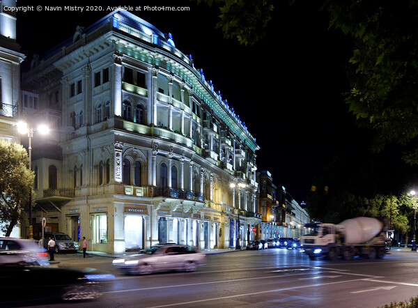 Baku Azerbaijan, Nightscene  Picture Board by Navin Mistry