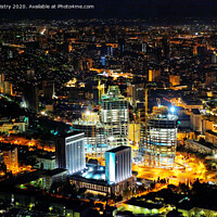 Buy canvas prints of Flame Towers under construction, Baku, Azerbaijan 2010.  by Navin Mistry