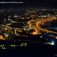 Buy canvas prints of Cityscape at night Baku, Azerbaijan 2010.  by Navin Mistry