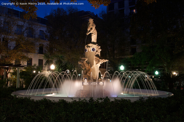 Fountain in the Plaza de Gabriel Miro, Alicante, Spain Picture Board by Navin Mistry