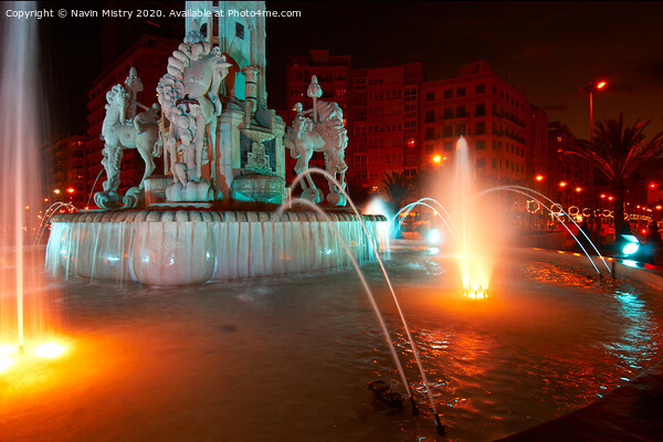 Fountain in the Plaza de Los Luceros, Alicante, Spain Picture Board by Navin Mistry