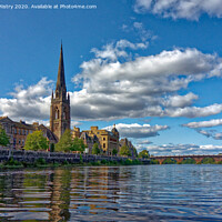 Buy canvas prints of Perth Scotland and the River Tay with St. Matthew's Church by Navin Mistry