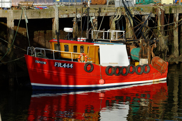 A red Fishing boat in Cromarty Harbour  Picture Board by Navin Mistry