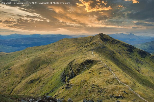Summit of Beinn Ghlas, seen from Ben Lawers, Perth Picture Board by Navin Mistry