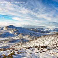 Buy canvas prints of A view of Loch a' Choire, near Pitlochry, Perthshire in winter from the path to Ben Vrackie by Navin Mistry