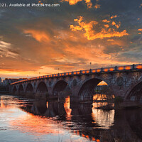 Buy canvas prints of Perth Bridge at sunset by Navin Mistry