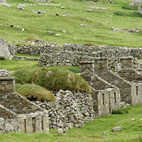 Buy canvas prints of The ruins of the Main Street, Hirta, St. Kilda, Ou by Navin Mistry