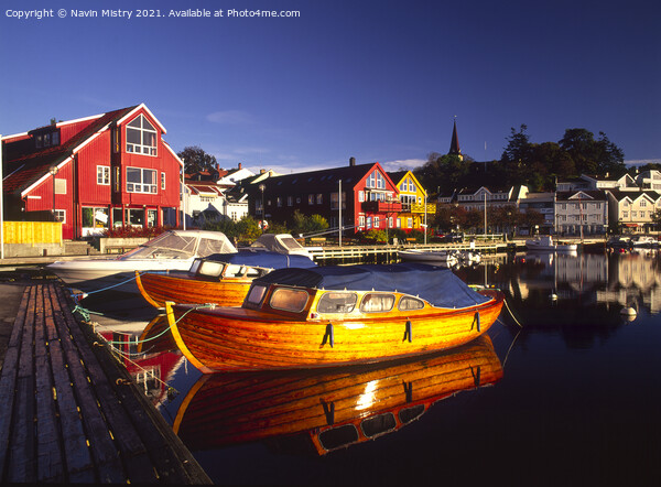 The Harbour, Grimstad, Norway Picture Board by Navin Mistry