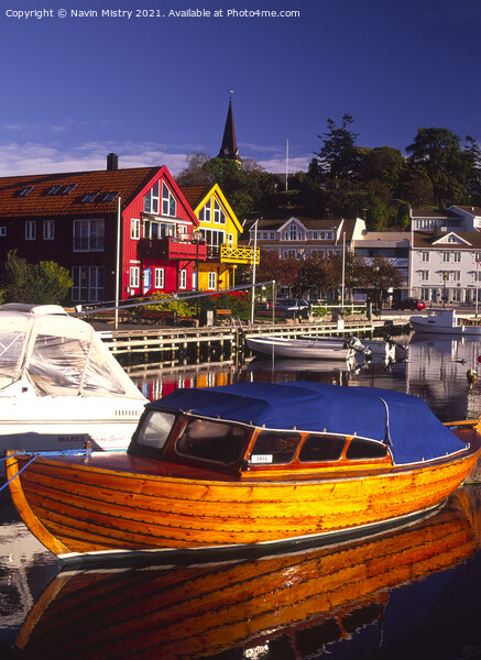 The Harbour, Grimstad, Norway Picture Board by Navin Mistry