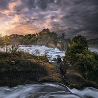 Buy canvas prints of Uncommon view at the Rheinfall by Manuel Martin