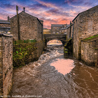 Buy canvas prints of Yorkshire, Hawes 'Rapidly Running Through The Vill by Kevin Astley