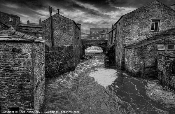 Yorkshire, Hawes 'Its All  Just Water Under The Br Picture Board by KJArt 