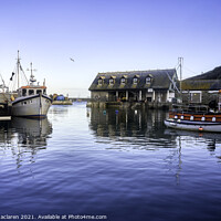 Buy canvas prints of Fishing Boats in Mevagissey Harbour, Cornwall by Gordon Maclaren