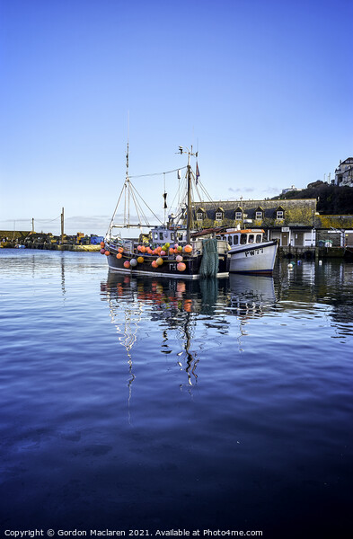 Fishing boats in Mevagissey Harbour, Cornwall. Picture Board by Gordon Maclaren