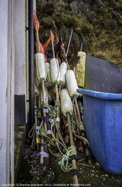 Fishing equipment, Mevagissey, Cornwall Picture Board by Gordon Maclaren