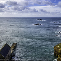 Buy canvas prints of Looking out to sea over the old lifeboat station, Lizard, Cornwall by Gordon Maclaren