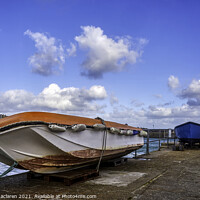 Buy canvas prints of Boat on St Ives Harbour Wall by Gordon Maclaren