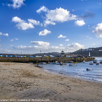 Buy canvas prints of St Ives beach and harbour by Gordon Maclaren