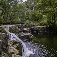 Buy canvas prints of Waterfall on the Afon Pyrddin near Pontneddfechan by Gordon Maclaren