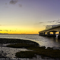 Buy canvas prints of Sunset over the Severn Estuary and the Prince of Wales Bridge by Gordon Maclaren