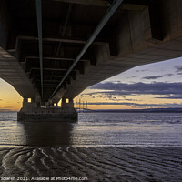 Buy canvas prints of Severn Bridge Sunset, South Wales by Gordon Maclaren