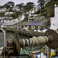 Buy canvas prints of Cornish Fishing Harbour, Polperro Cornwall by Gordon Maclaren