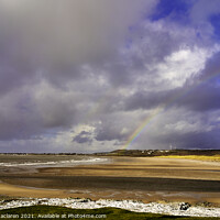 Buy canvas prints of Rainbow over Trecco Bay, Porthcawl by Gordon Maclaren