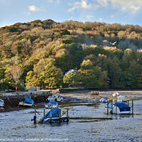Buy canvas prints of Boats on the River Looe, Cornwall by Gordon Maclaren