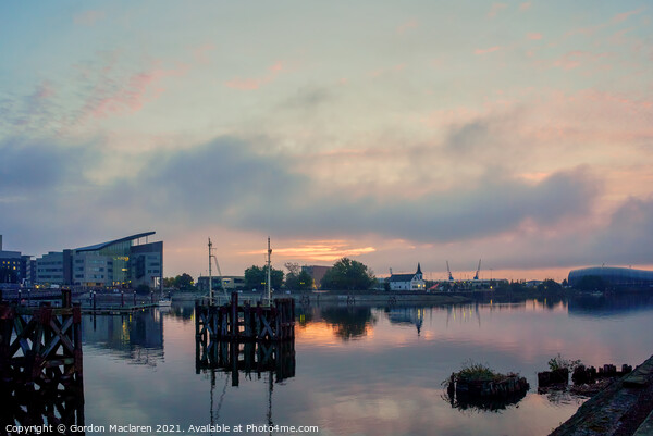 Winter Sunrise over Cardiff Bay South Wales Picture Board by Gordon Maclaren