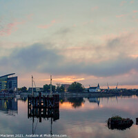 Buy canvas prints of Winter Sunrise over Cardiff Bay South Wales by Gordon Maclaren