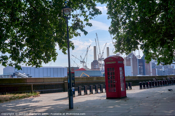 London Telephone Box and Battersea Power Station Picture Board by Gordon Maclaren