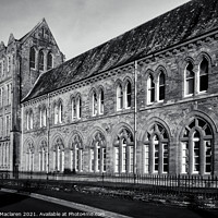 Buy canvas prints of Monochrome image of the Old College, Aberystwyth by Gordon Maclaren