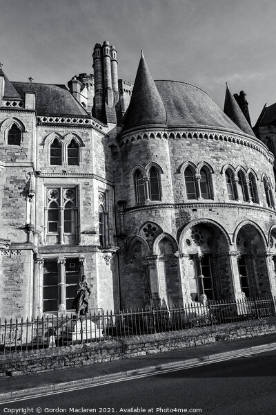 Monochrome image of the Old College, Aberystwyth  Picture Board by Gordon Maclaren