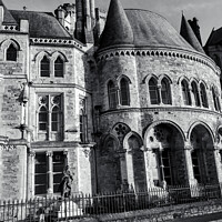 Buy canvas prints of Monochrome image of the Old College, Aberystwyth  by Gordon Maclaren