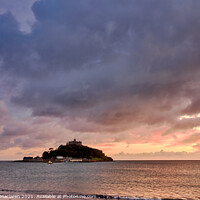 Buy canvas prints of Beautiful Winter Sunset over St Michael's, Marazion, Cornwall by Gordon Maclaren