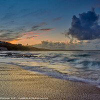 Buy canvas prints of Sunrise over Porthleven Beach, Cornwall by Gordon Maclaren