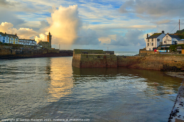 Porthleven harbour at sunrise  Picture Board by Gordon Maclaren