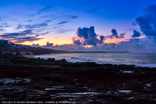 Sunrise over Porthleven Beach, Cornwall Picture Board by Gordon Maclaren