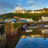 Buy canvas prints of Fishing boats in Porthleven Harbour, Cornwall by Gordon Maclaren