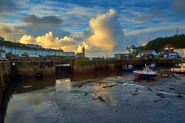 Fishing boats in Porthleven Harbour at sunrise Picture Board by Gordon Maclaren