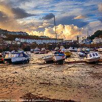 Buy canvas prints of Boats moored in Porthleven Harbour, Cornwall   by Gordon Maclaren