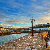 Buy canvas prints of Porthleven Harbour Cornwall at sunrise by Gordon Maclaren