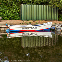 Buy canvas prints of Safety Boat Llangorse Lake Brecon Beacons by Gordon Maclaren